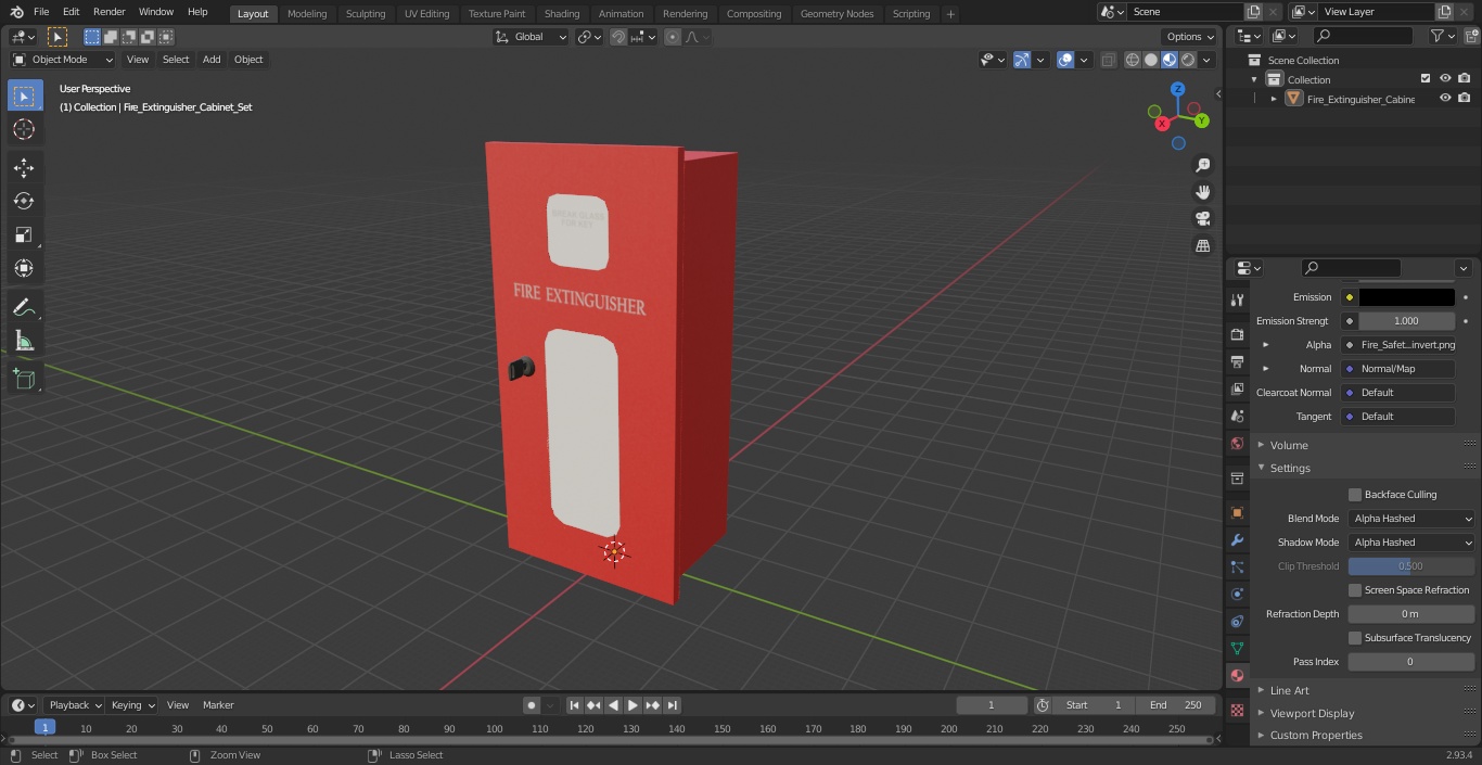 Fire Extinguisher Cabinet Set 3D model