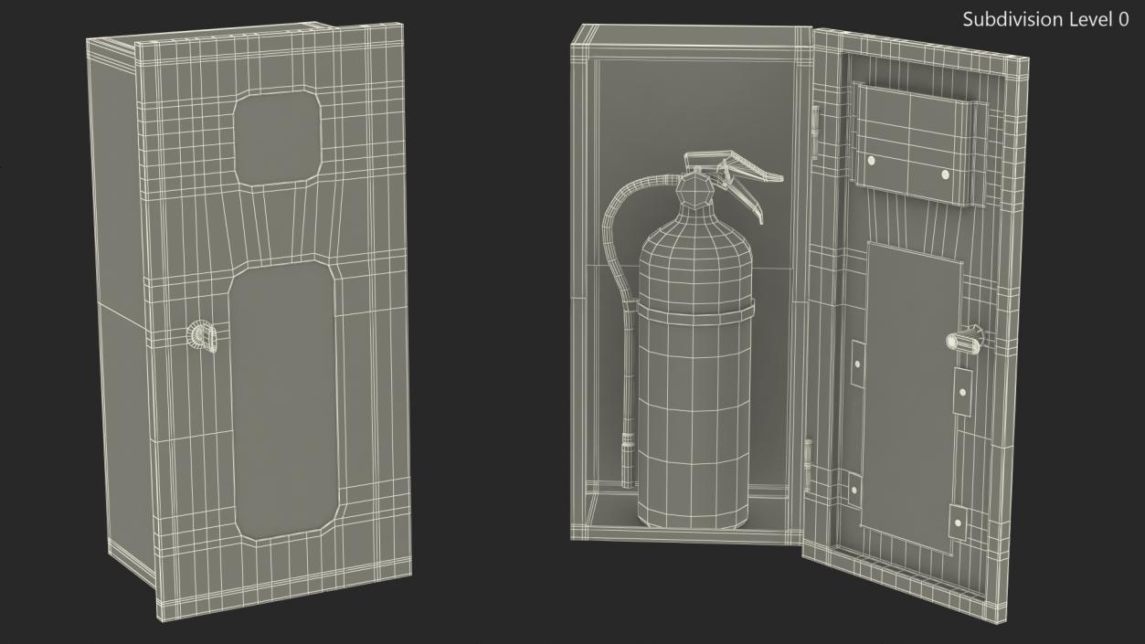 Fire Extinguisher Cabinet Set 3D model