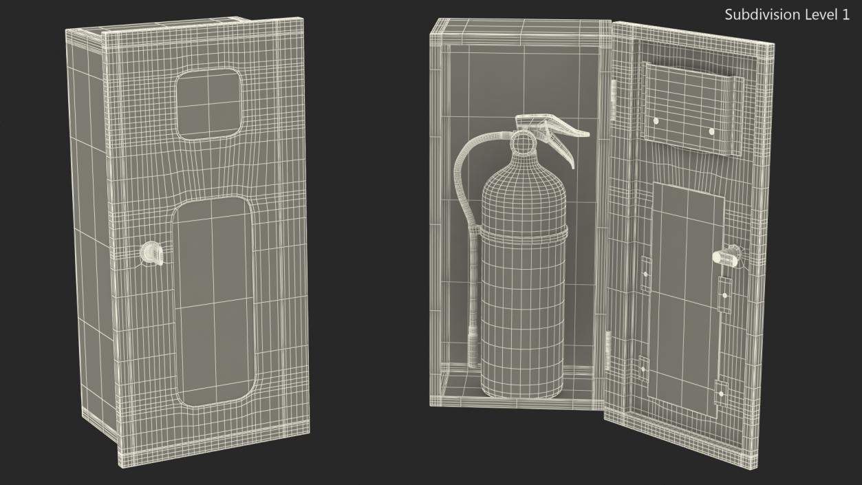 Fire Extinguisher Cabinet Set 3D model