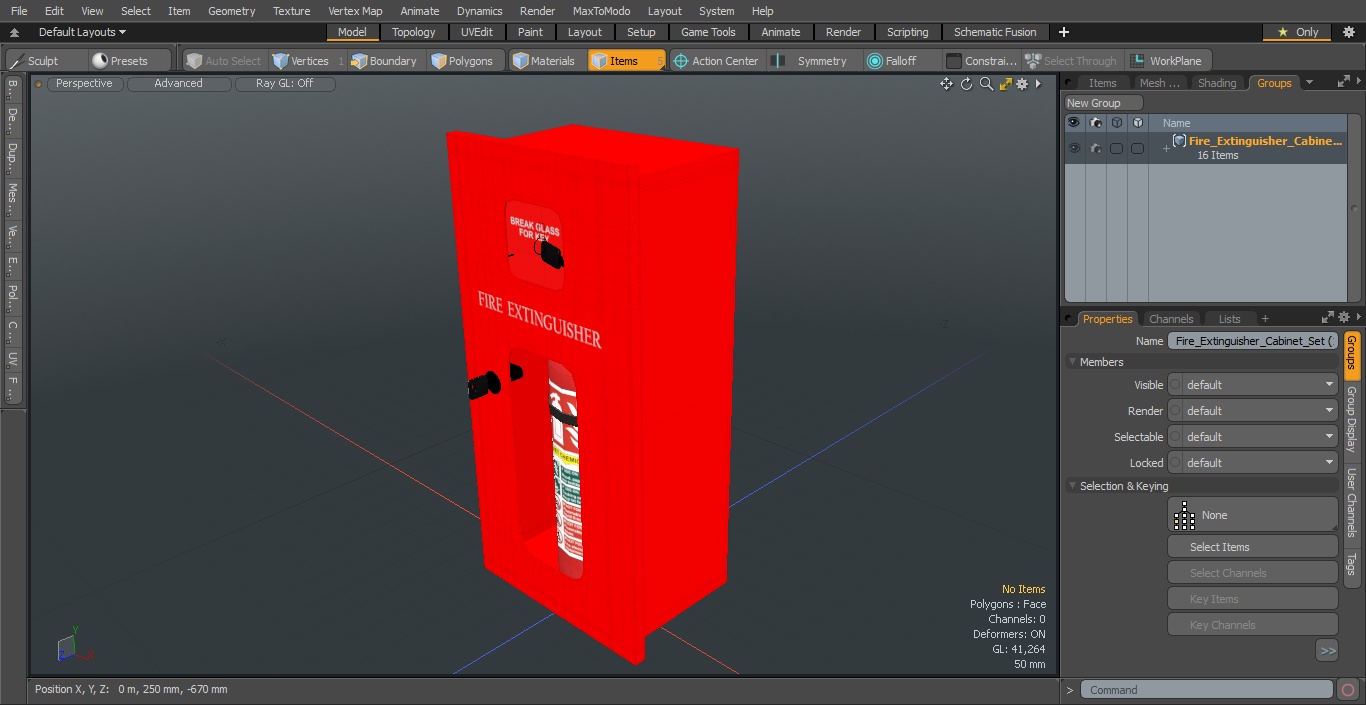 Fire Extinguisher Cabinet Set 3D model