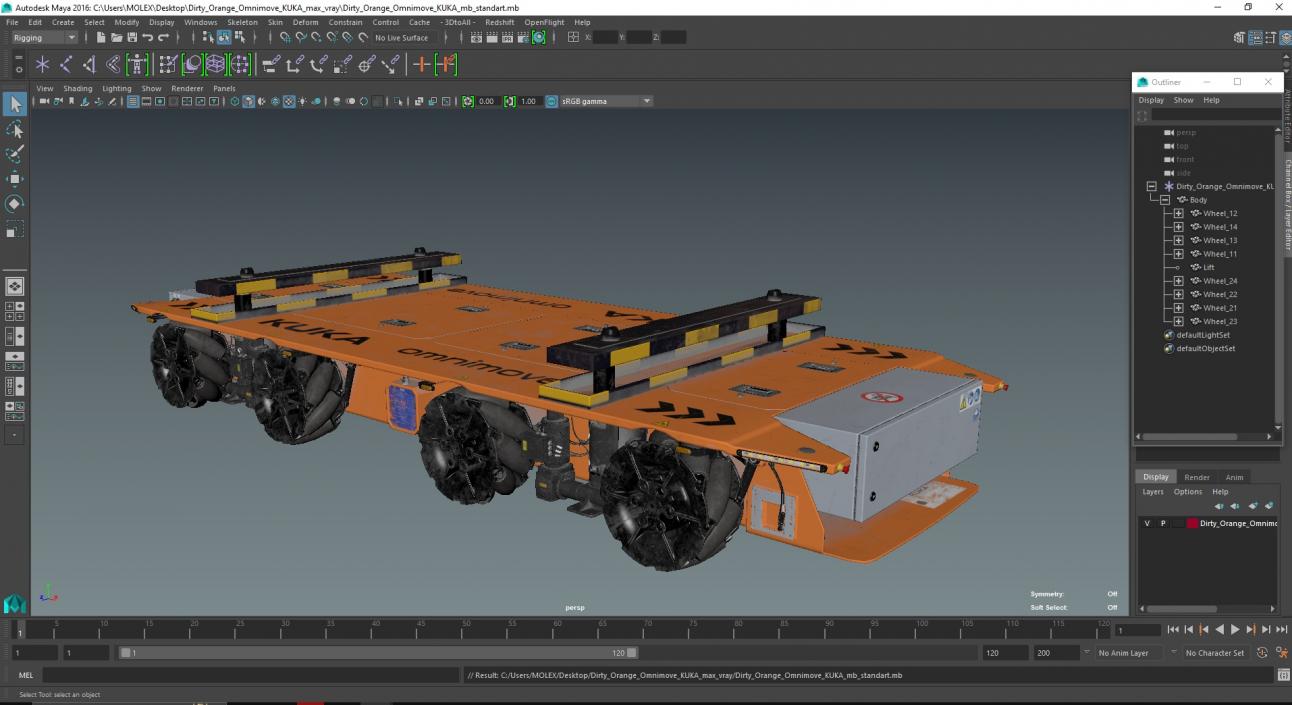 3D Dirty Orange Omnimove KUKA 2 model