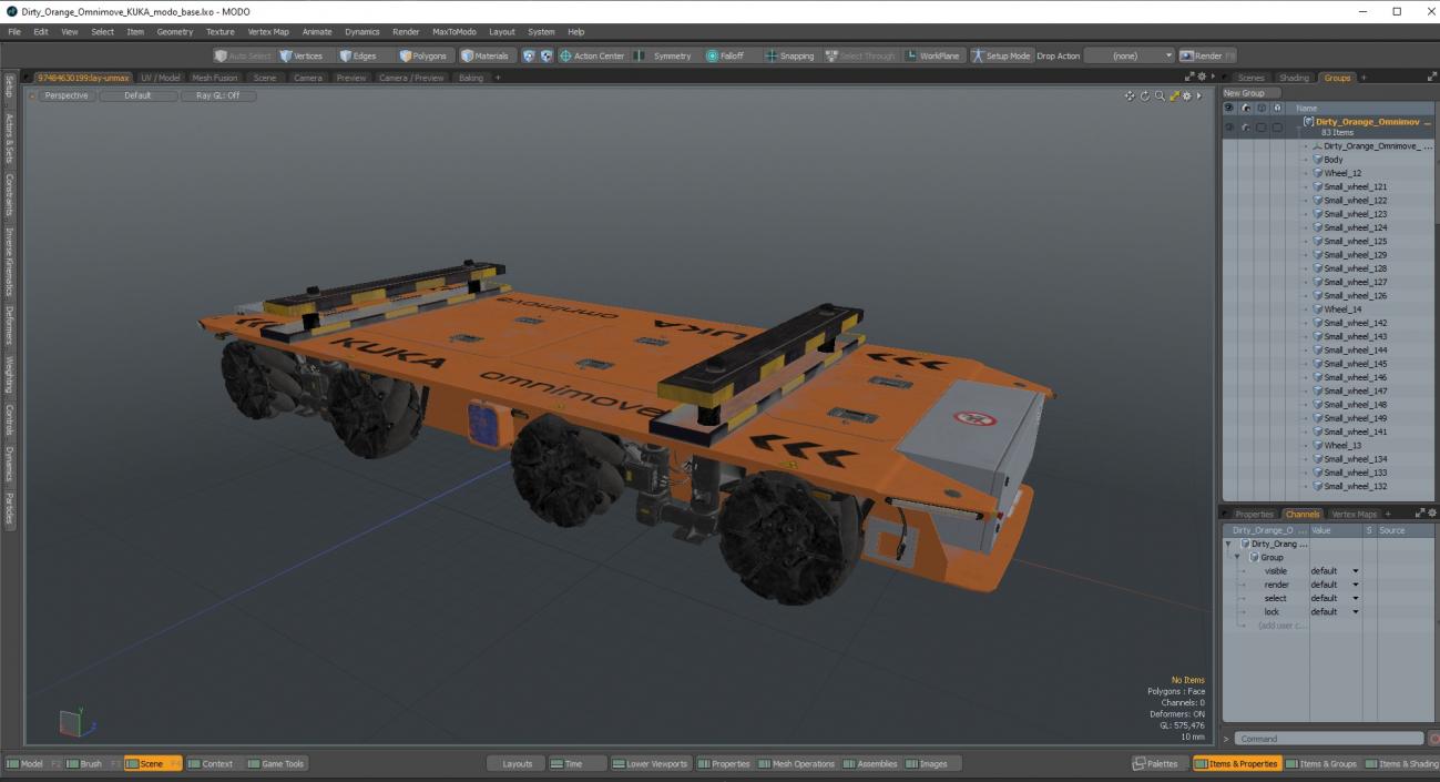 3D Dirty Orange Omnimove KUKA 2 model