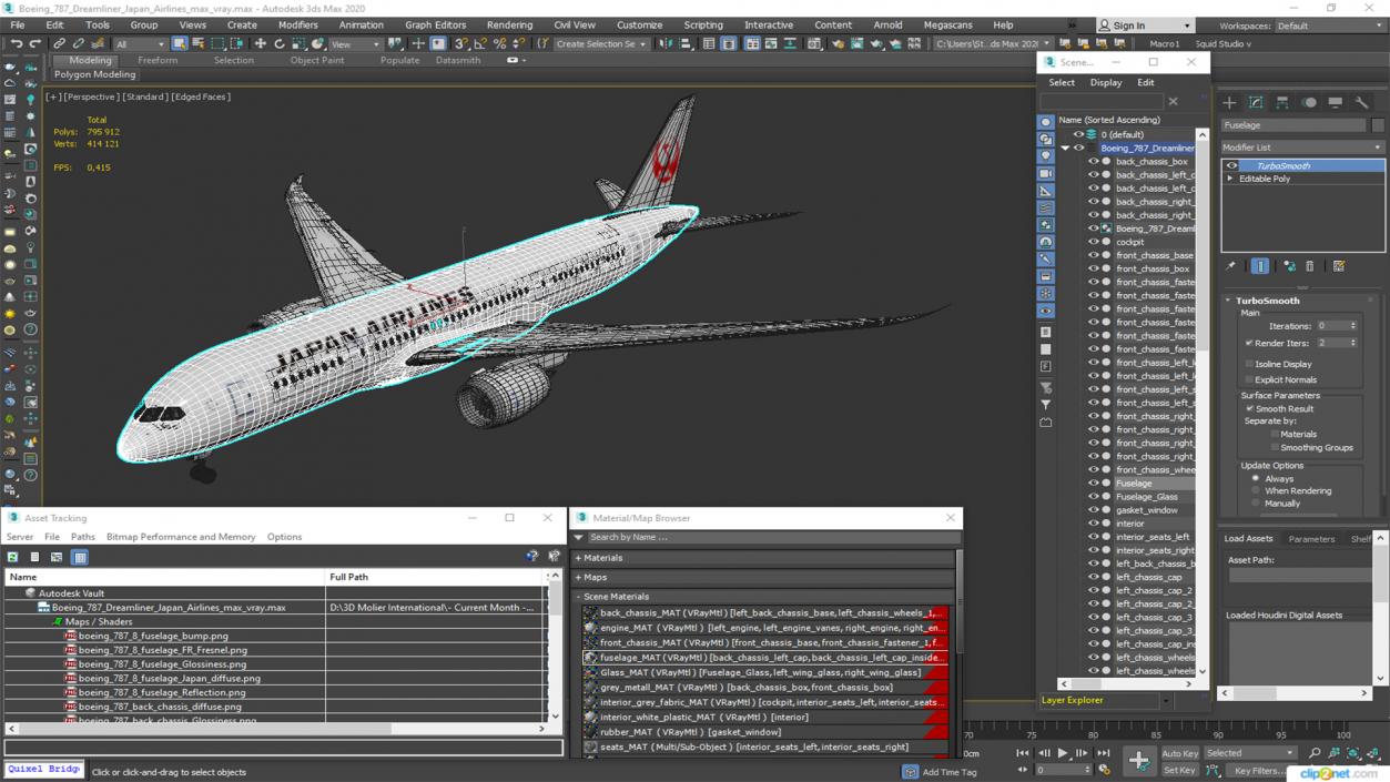 3D Boeing 787 Dreamliner Japan Airlines