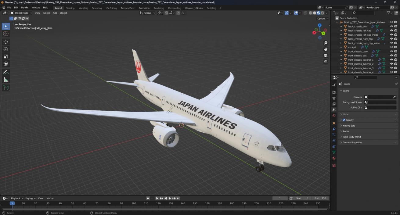 3D Boeing 787 Dreamliner Japan Airlines