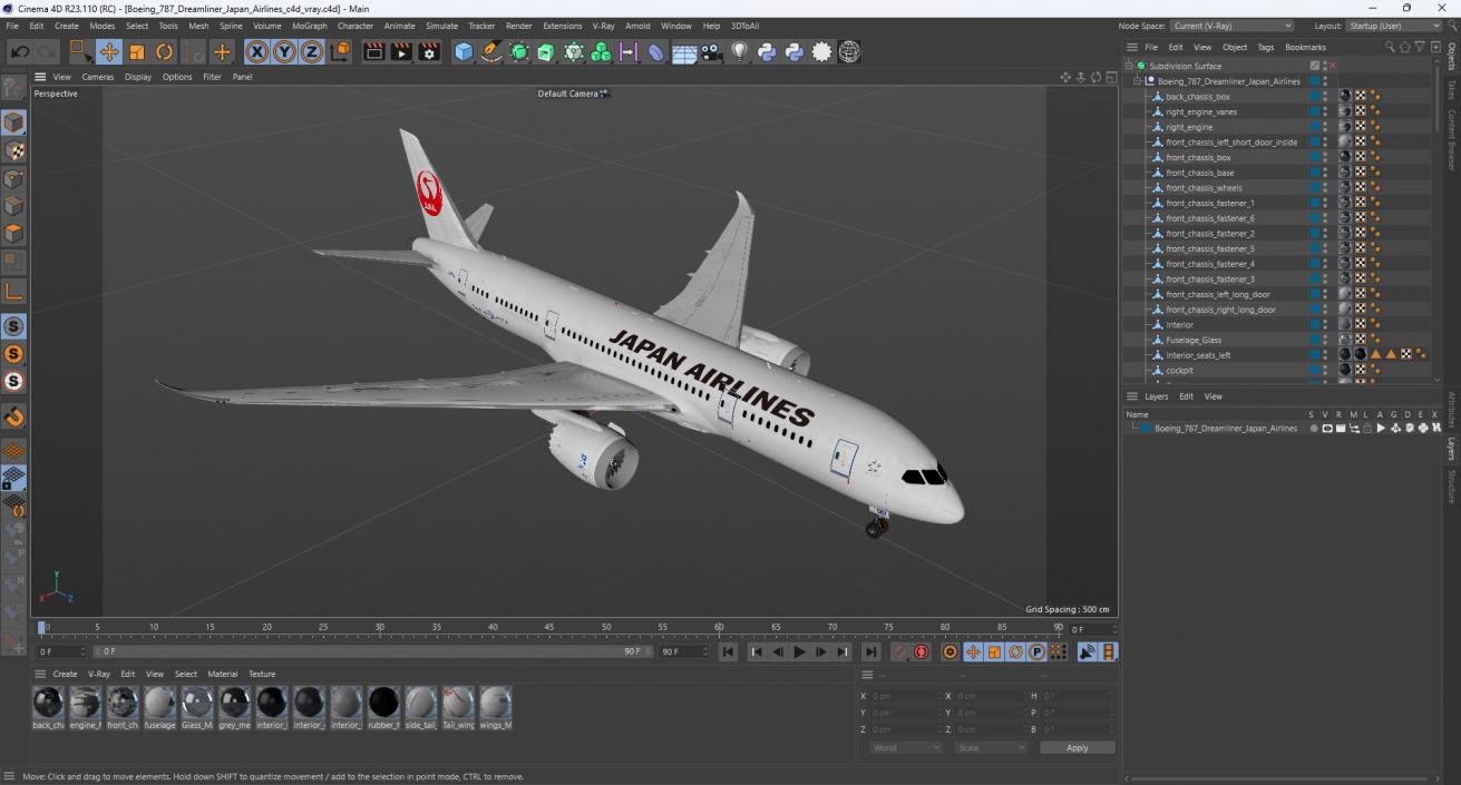 3D Boeing 787 Dreamliner Japan Airlines