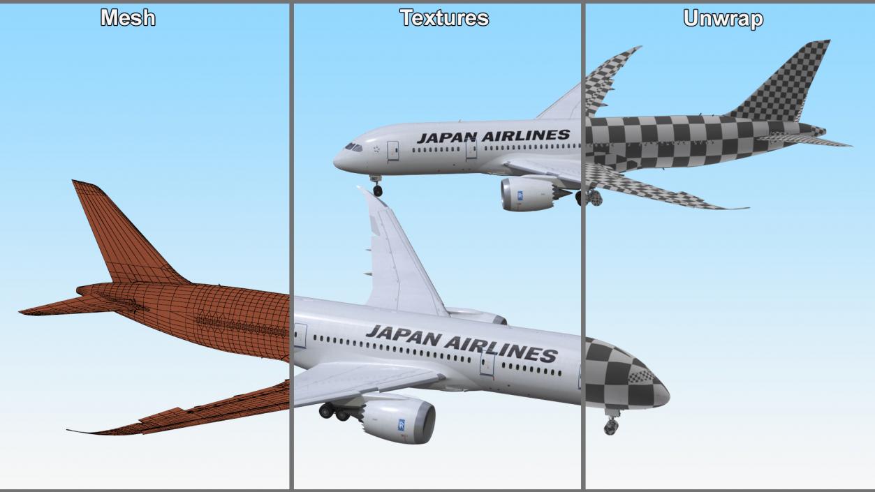 3D Boeing 787 Dreamliner Japan Airlines