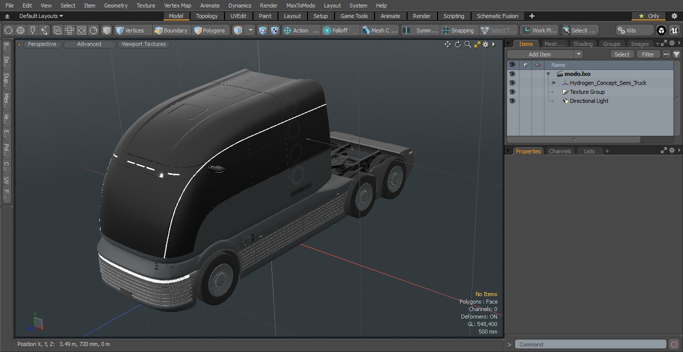 Hydrogen Concept Semi Truck 3D