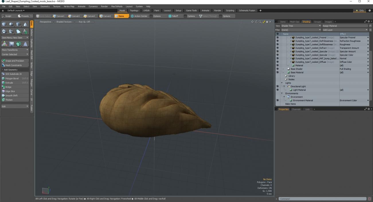 3D model Leaf Shaped Dumpling Cooked for 3D Print