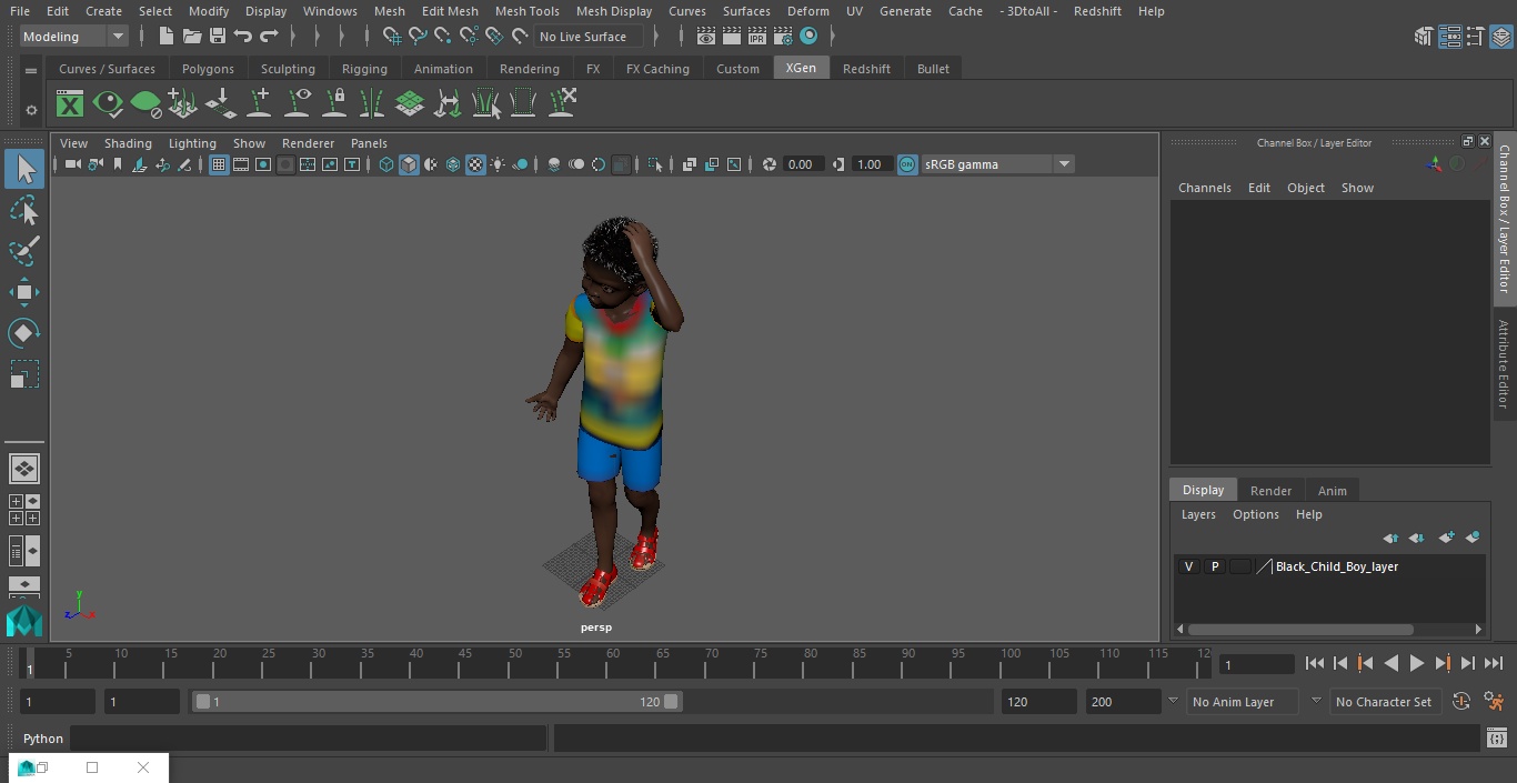 3D model Black Child Boy