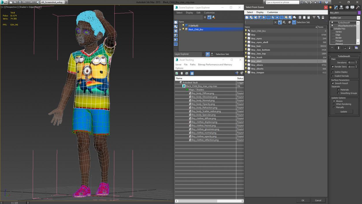 3D model Black Child Boy