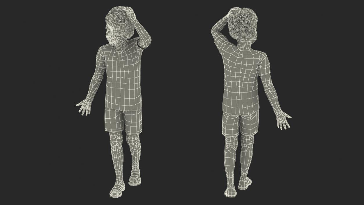 3D model Black Child Boy