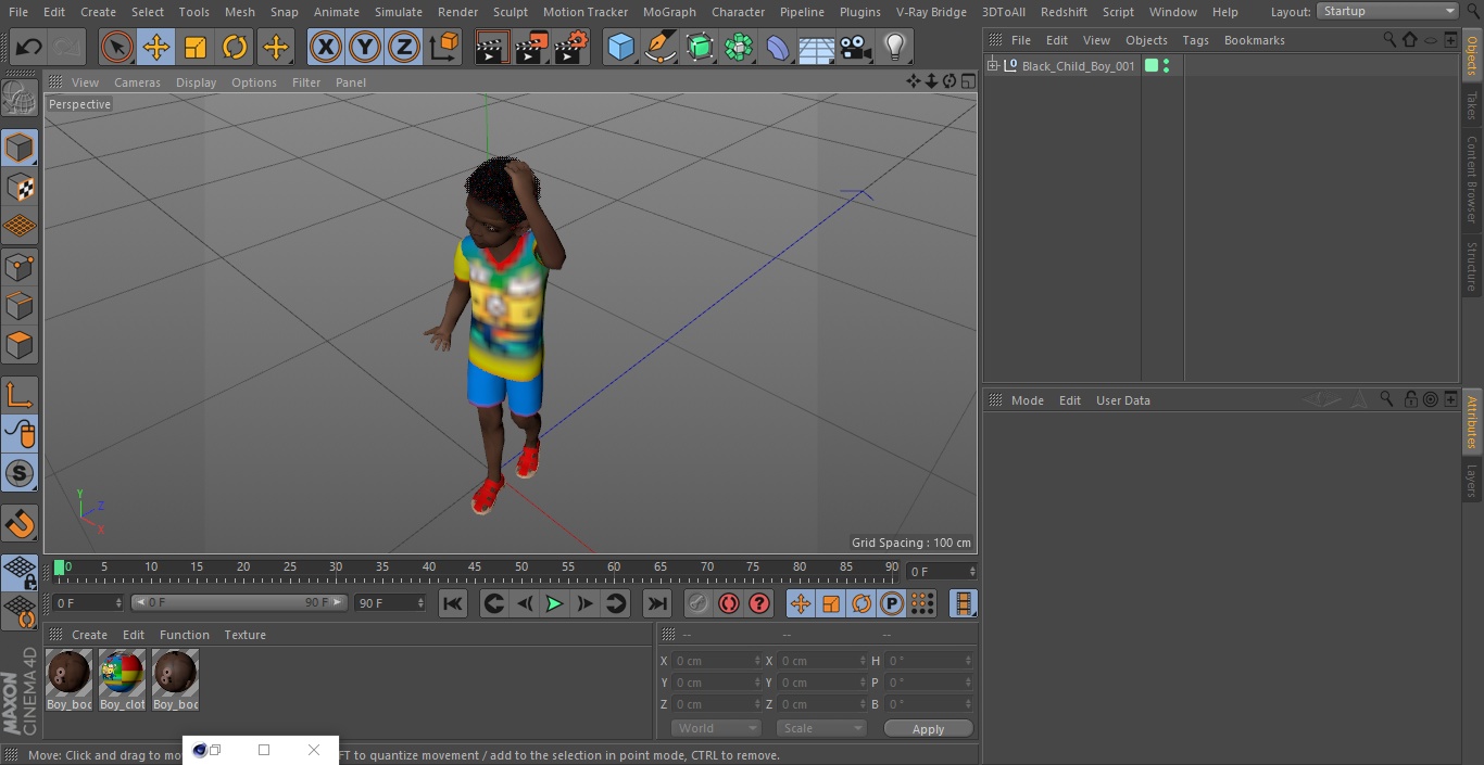 3D model Black Child Boy