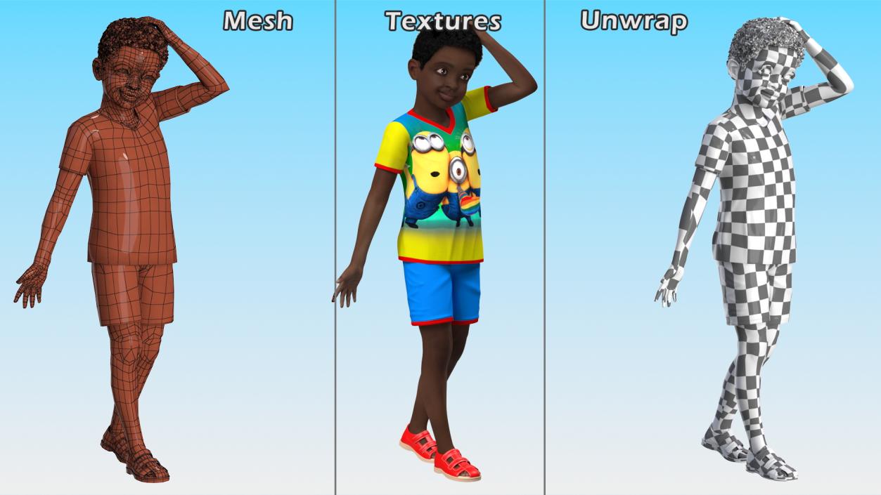 3D model Black Child Boy