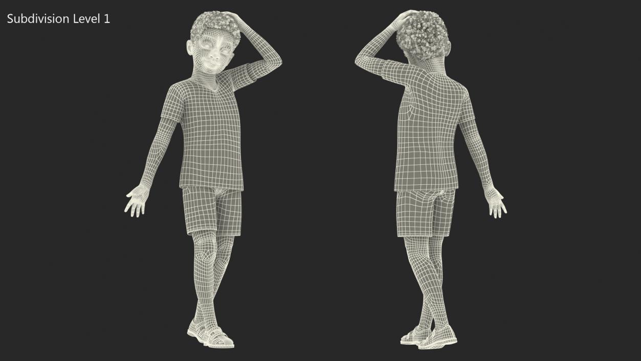 3D model Black Child Boy