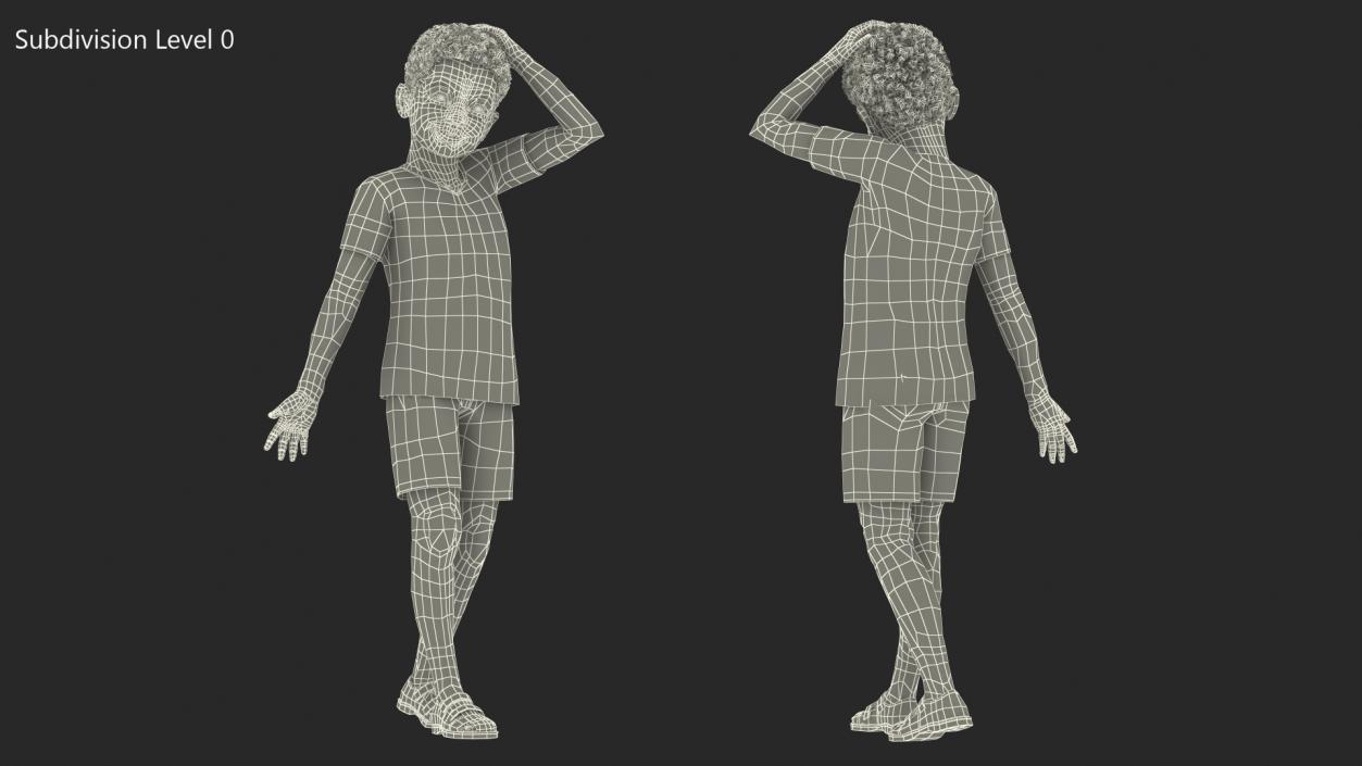 3D model Black Child Boy