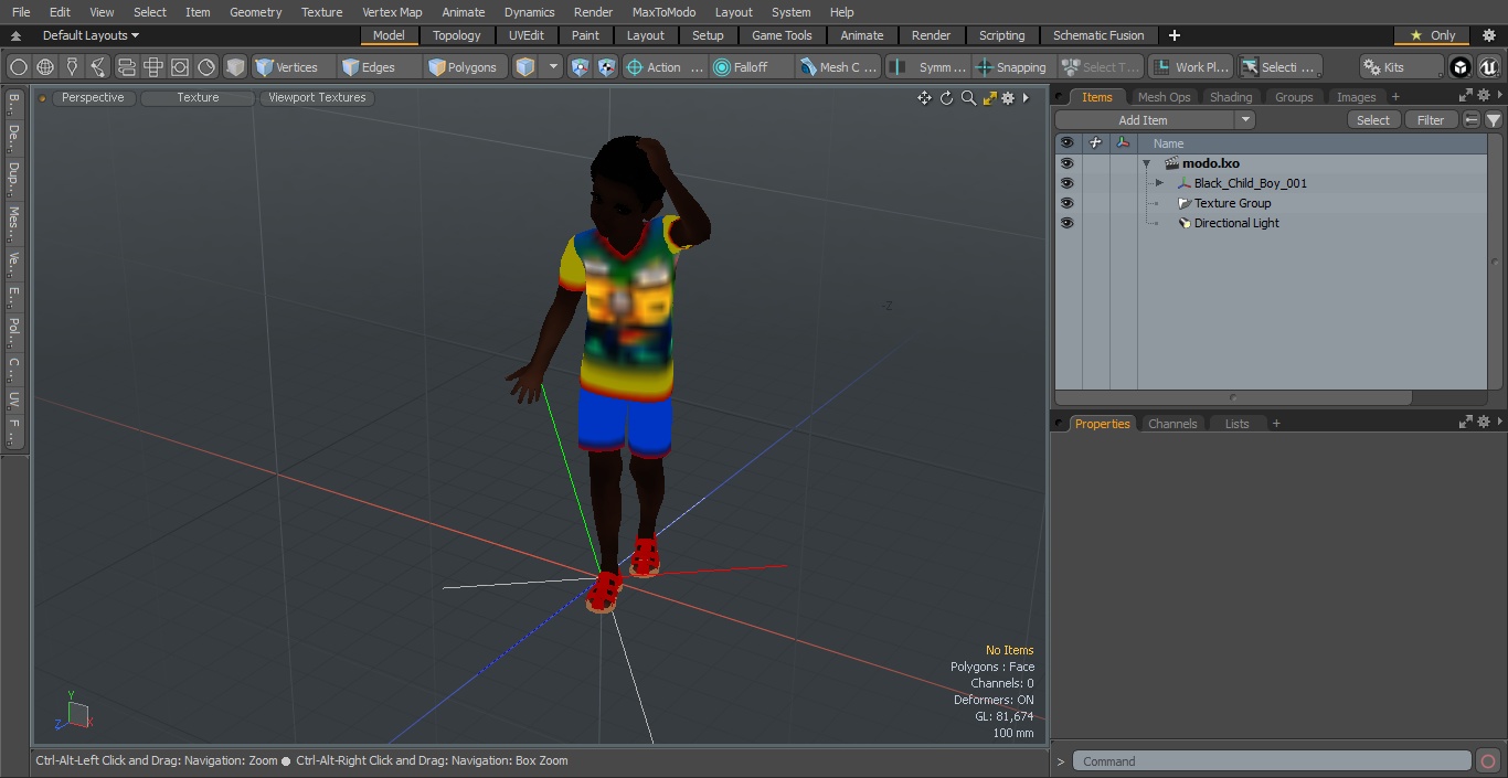 3D model Black Child Boy