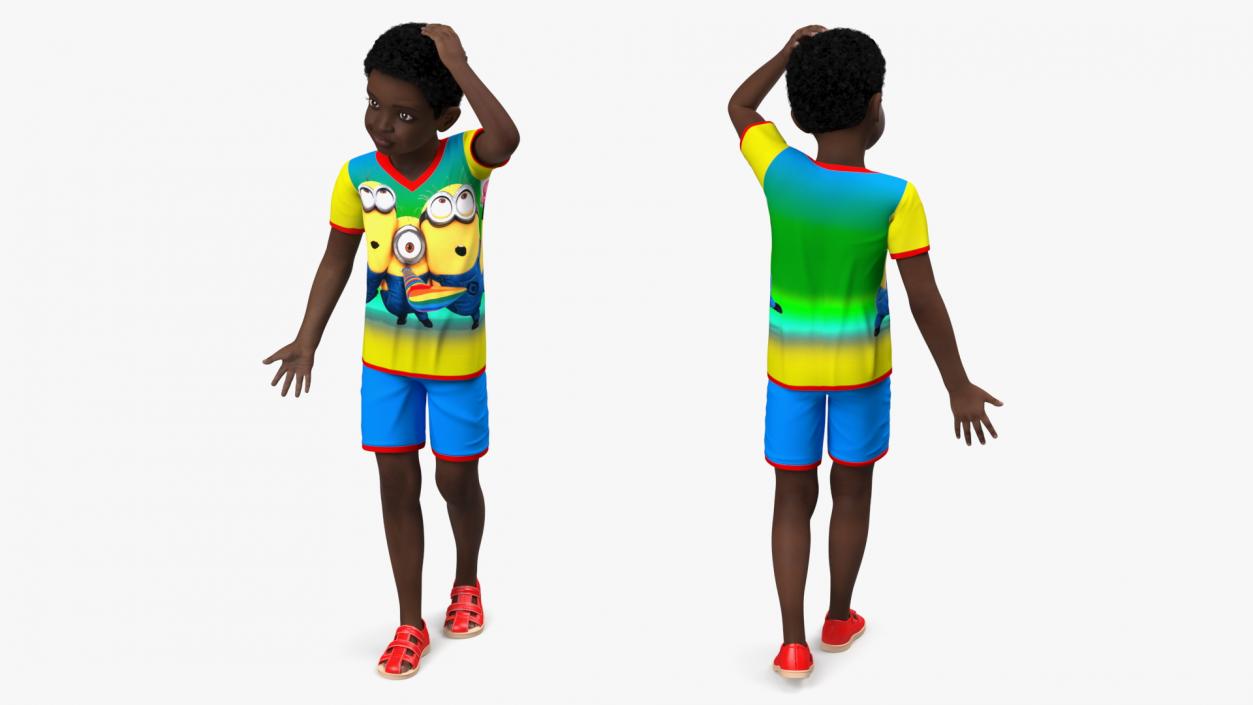 3D model Black Child Boy