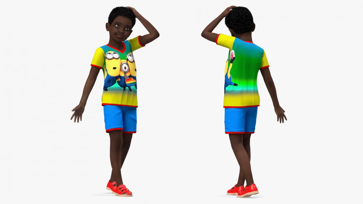 3D model Black Child Boy