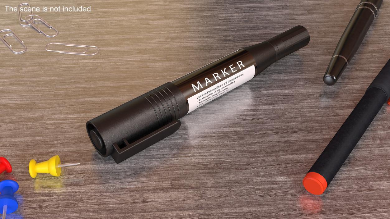 3D model Double-Ended Marker Black