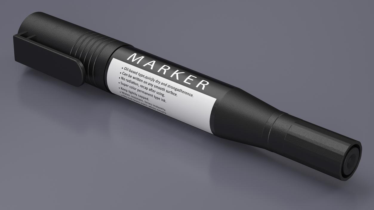 3D model Double-Ended Marker Black