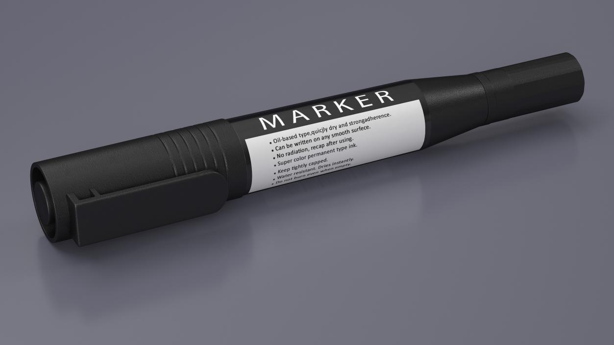 3D model Double-Ended Marker Black