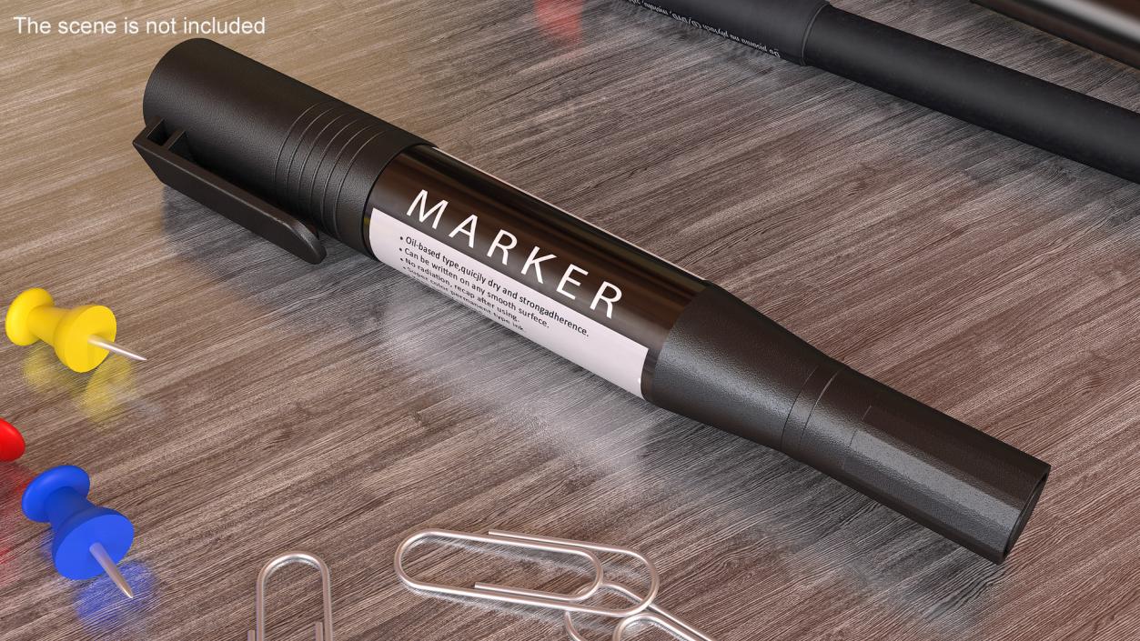 3D model Double-Ended Marker Black