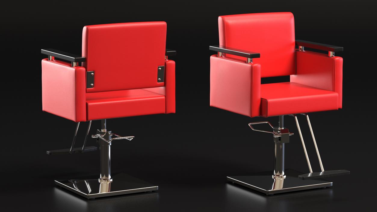 Beauty Salon Chair Red 3D