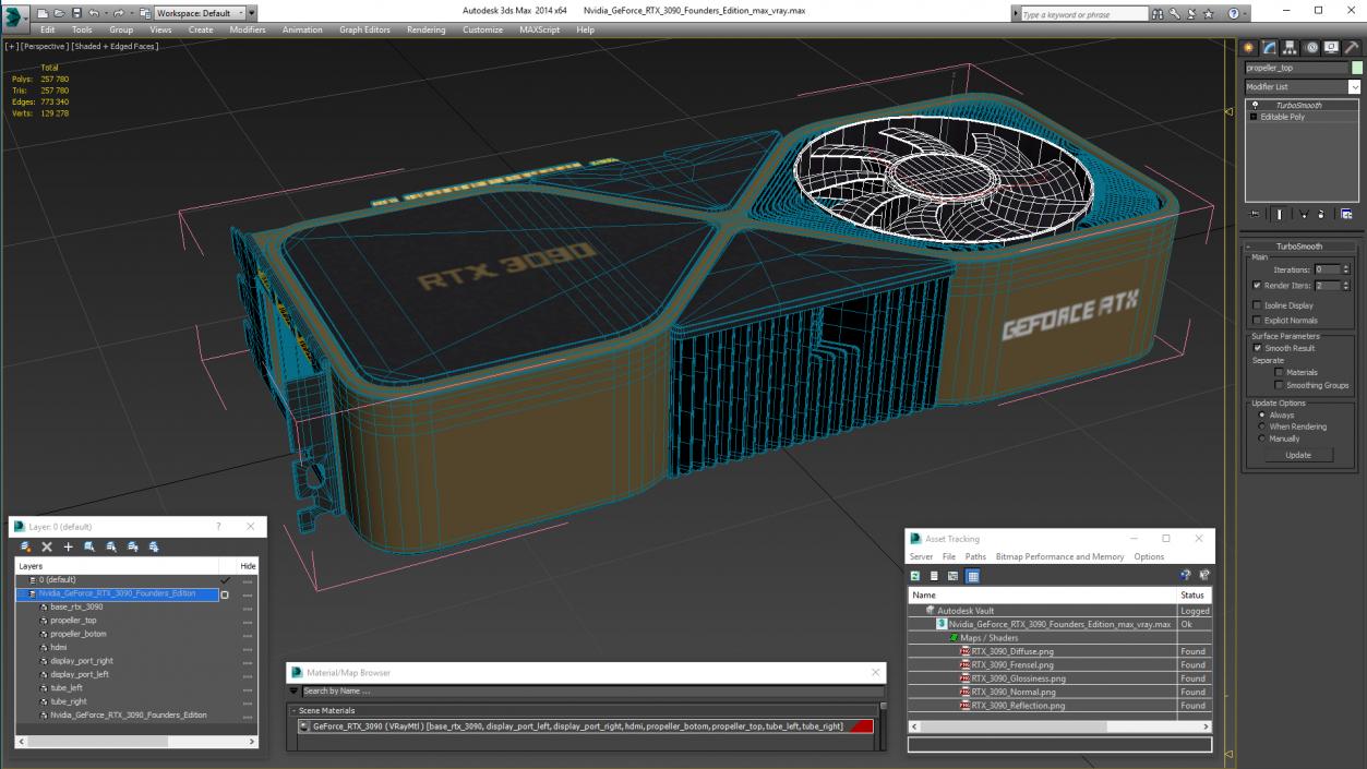 3D model Nvidia GeForce RTX 3090 Founders Edition