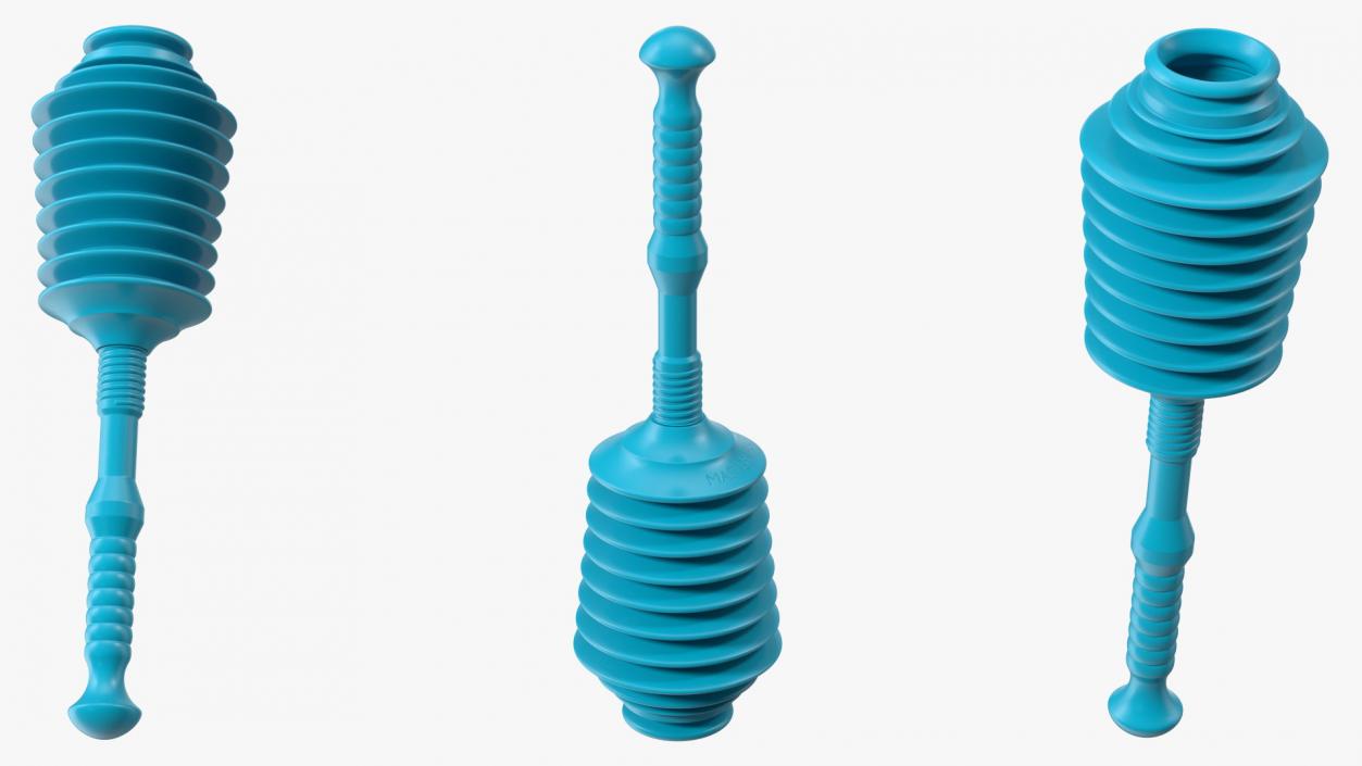 3D Accordion Toilet Plunger Expanded model