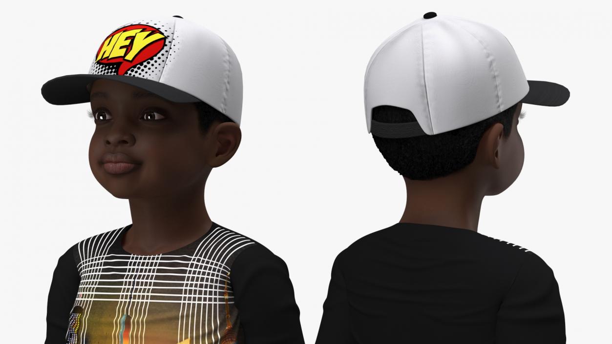 3D model Black Child Boy Street Style 2