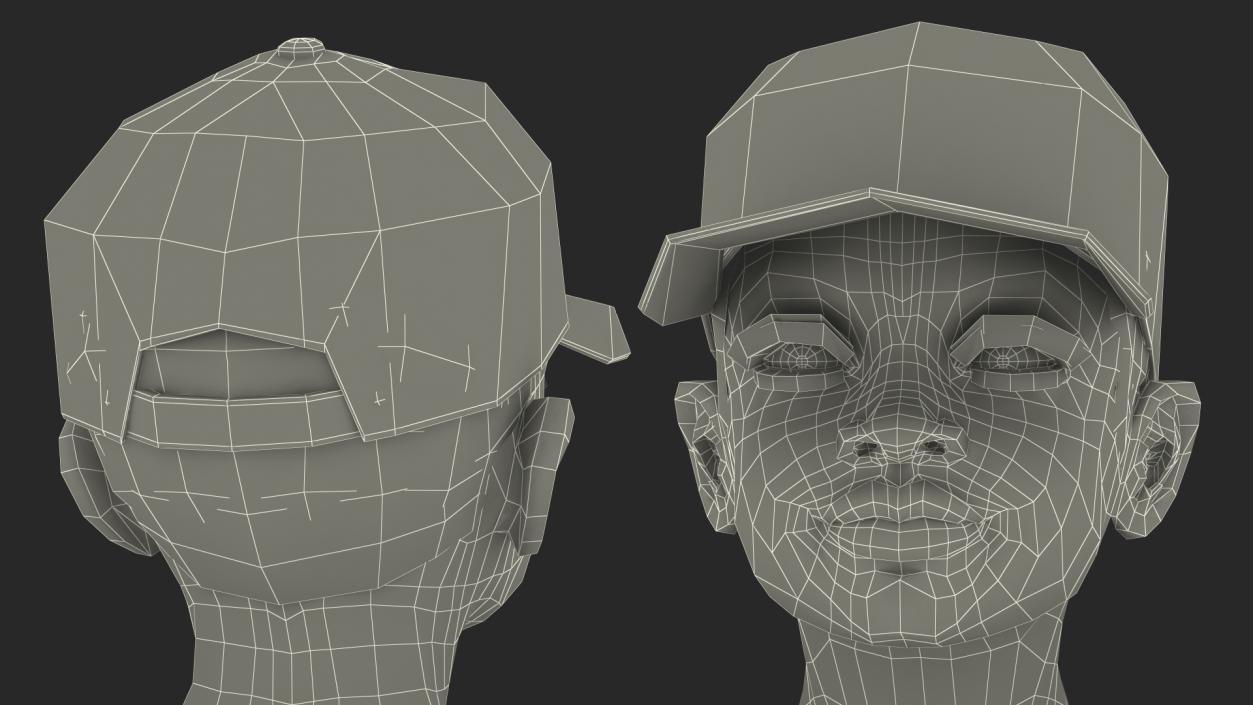 3D model Black Child Boy Street Style 2