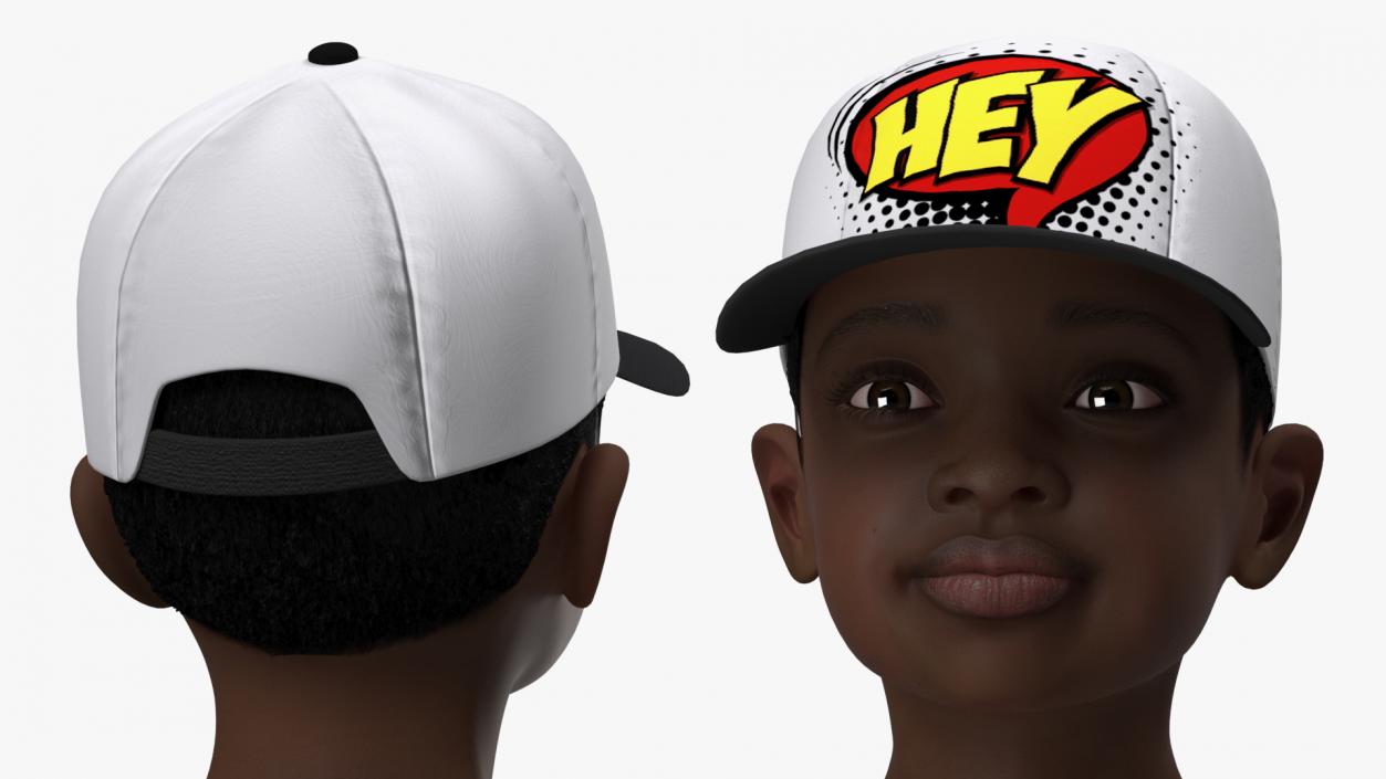 3D model Black Child Boy Street Style 2