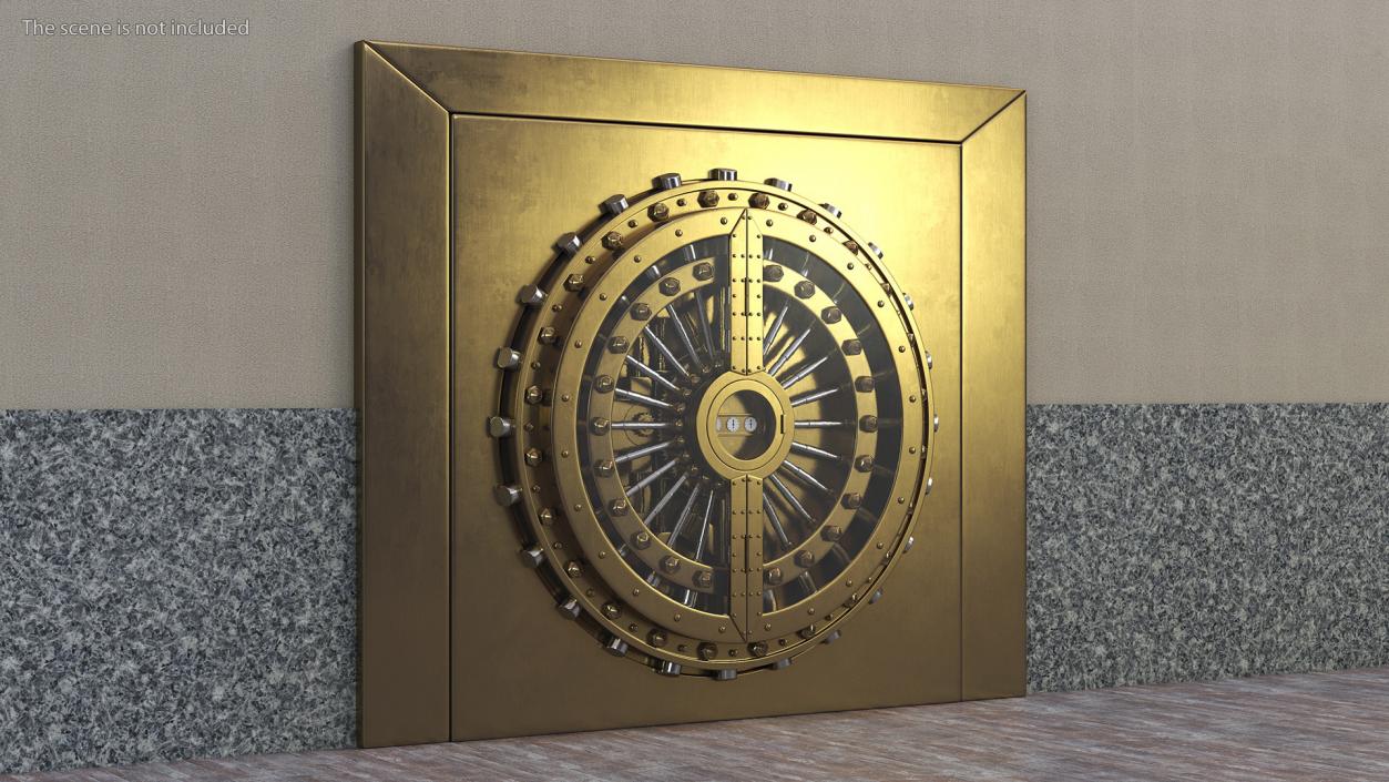 3D Round Vault Door Bronze model