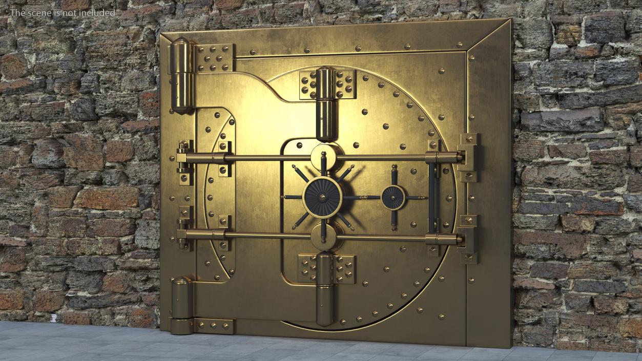 3D Round Vault Door Bronze model