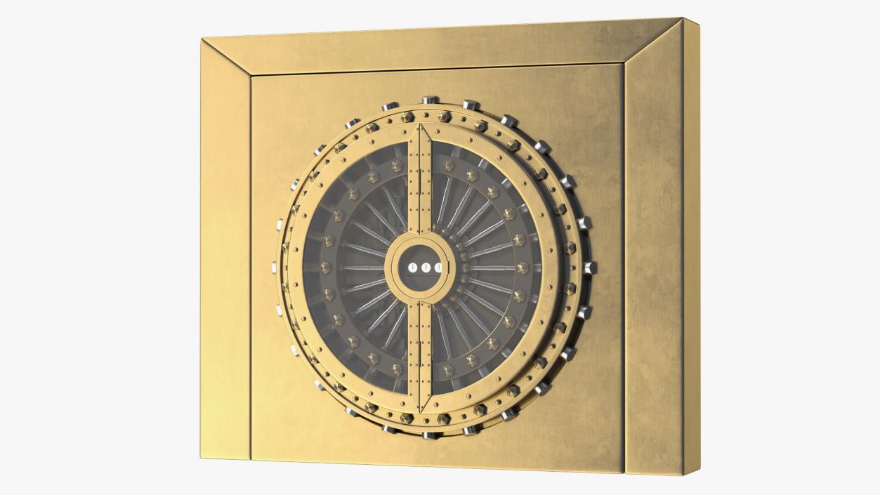 3D Round Vault Door Bronze model