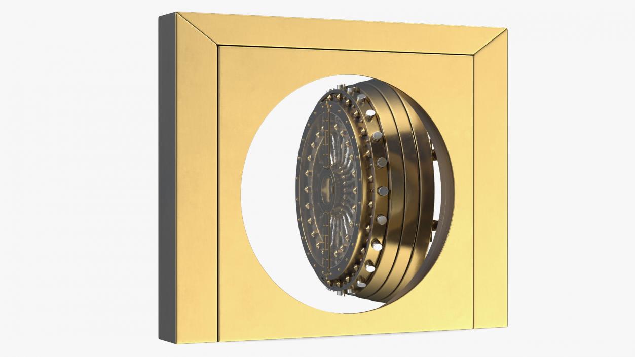 3D Round Vault Door Bronze model