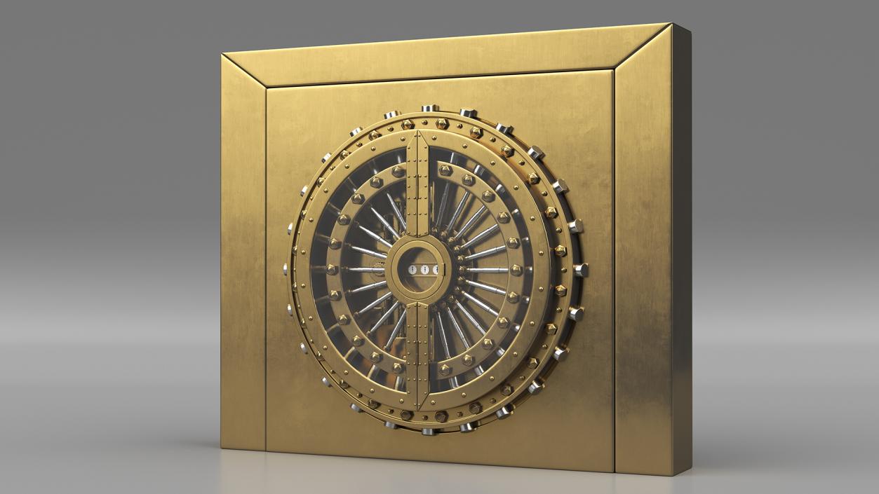 3D Round Vault Door Bronze model