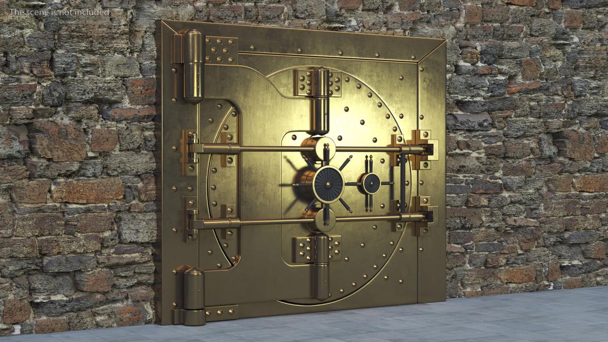 3D Round Vault Door Bronze model