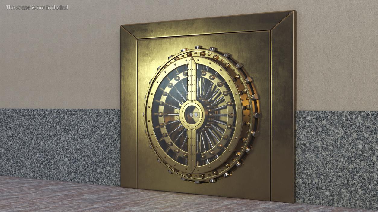 3D Round Vault Door Bronze model