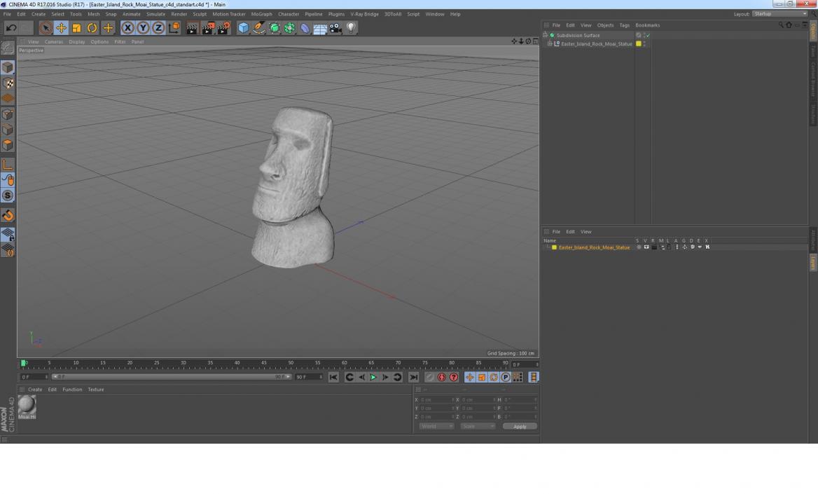 3D model Easter Island Rock Moai Statue