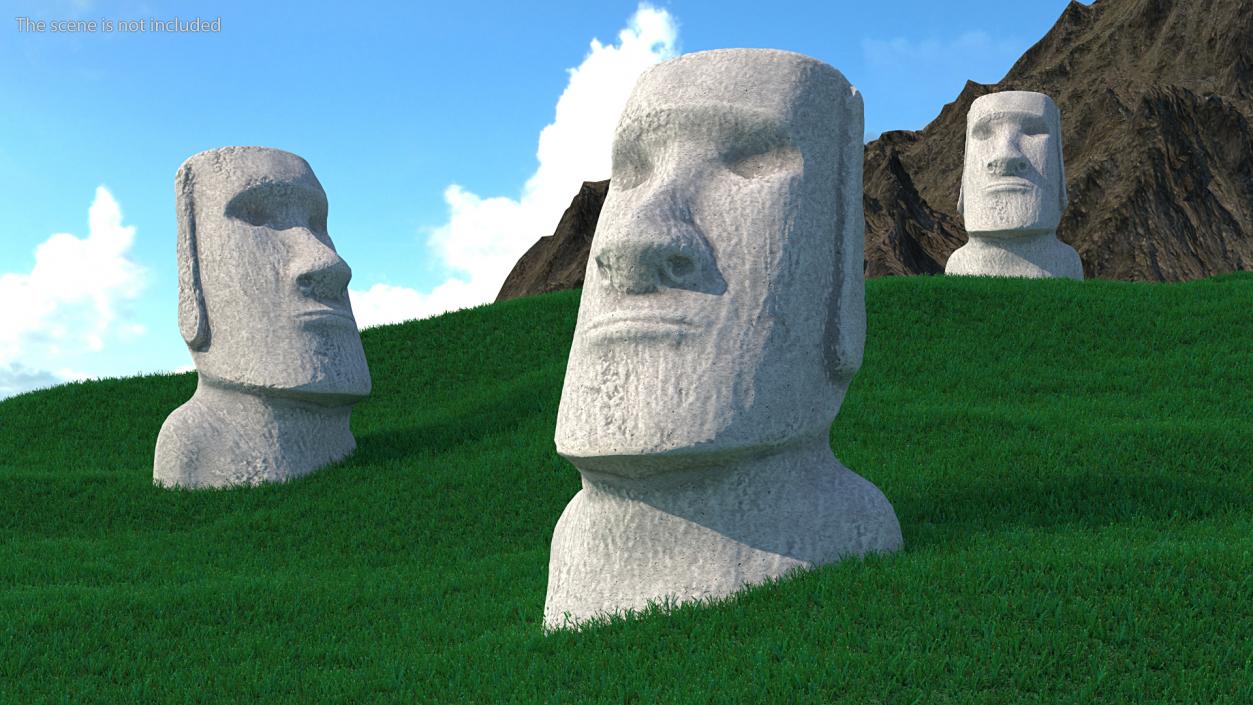 3D model Easter Island Rock Moai Statue