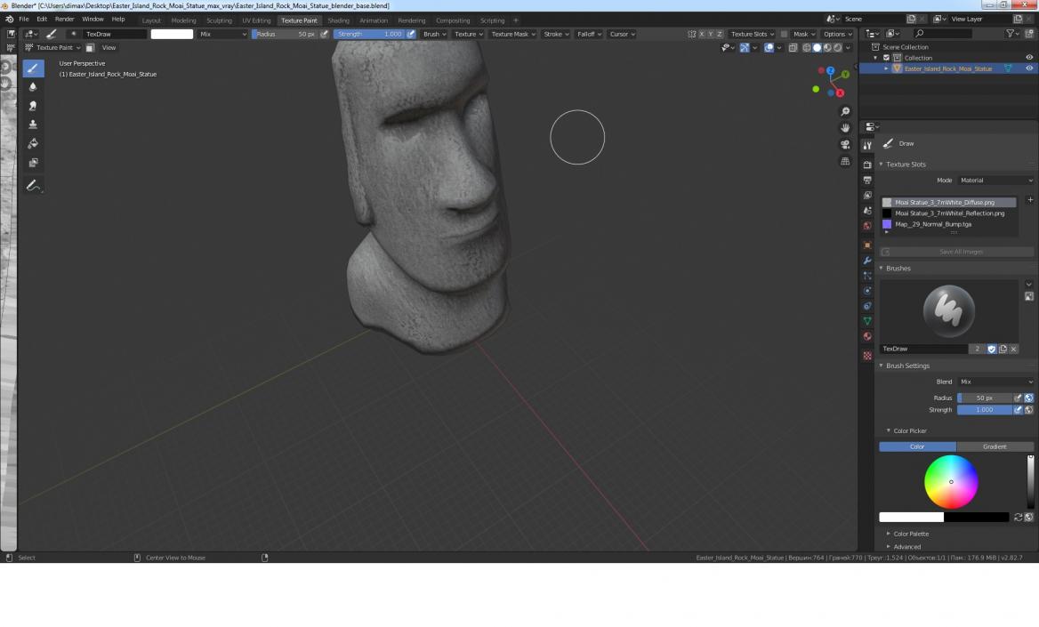 3D model Easter Island Rock Moai Statue