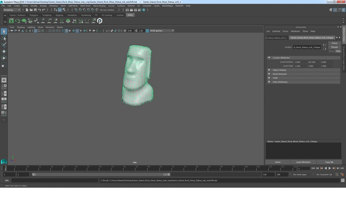 3D model Easter Island Rock Moai Statue