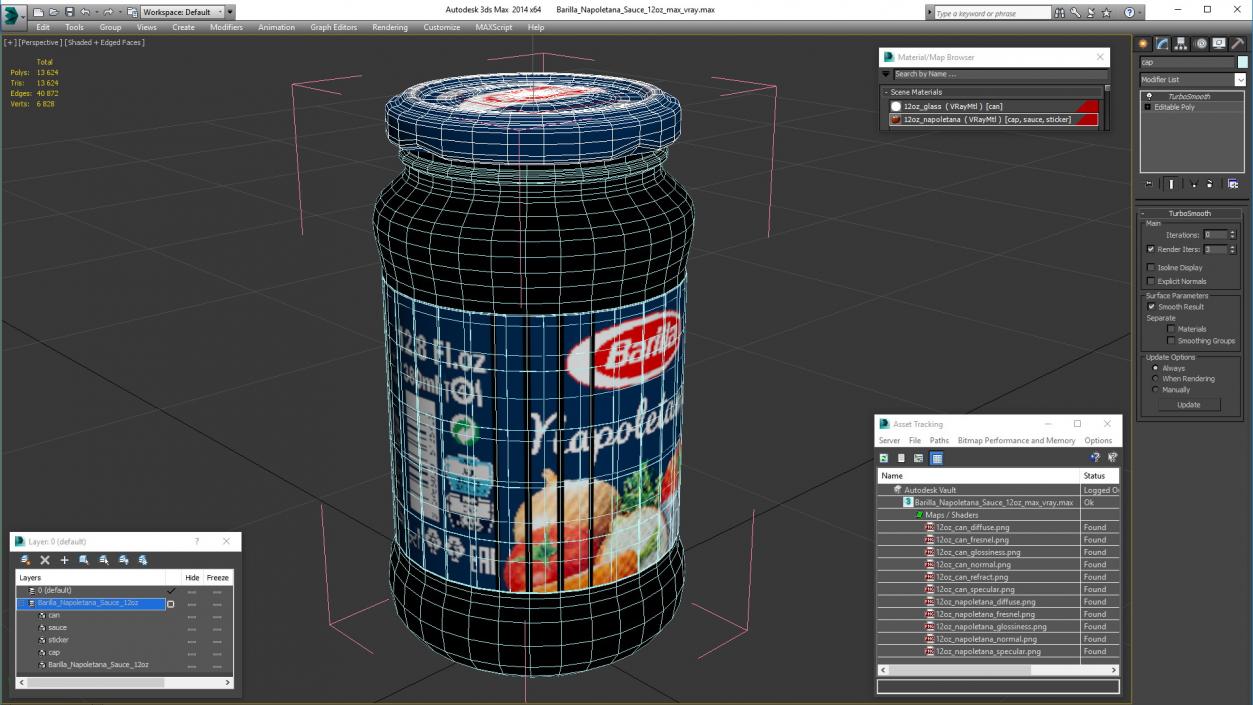 Barilla Napoletana Sauce 12oz 3D model