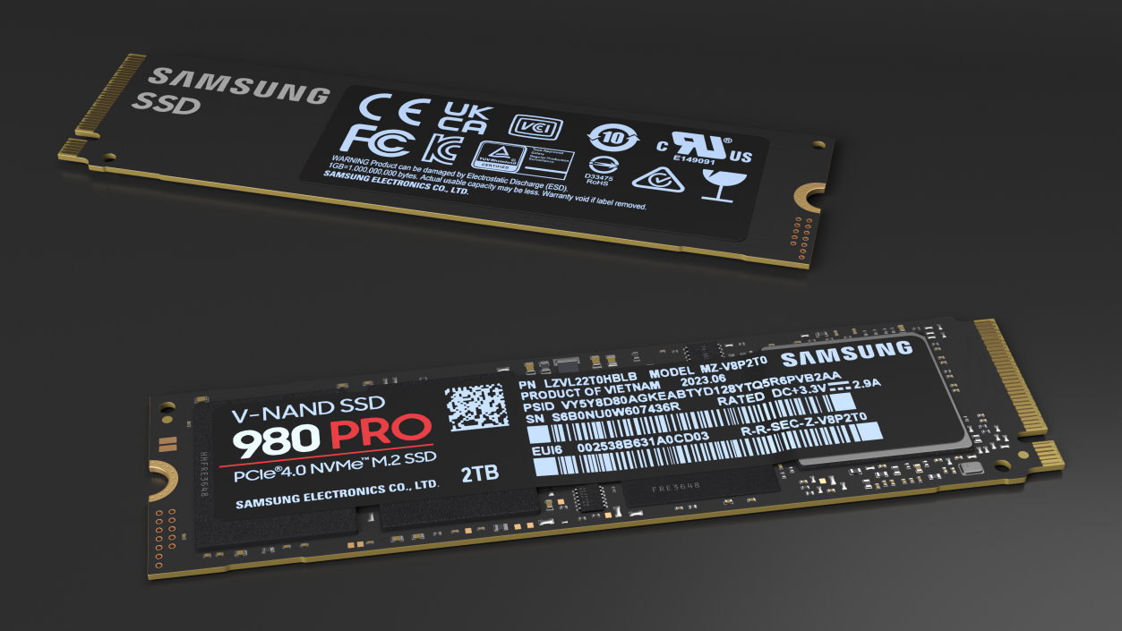 M2 NVMe SSD Samsung 980 Pro 2 TB 3D