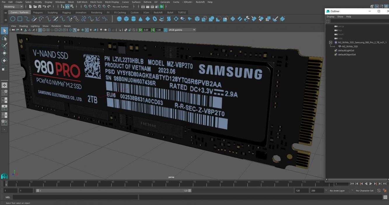 M2 NVMe SSD Samsung 980 Pro 2 TB 3D