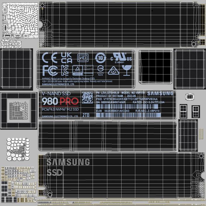 M2 NVMe SSD Samsung 980 Pro 2 TB 3D