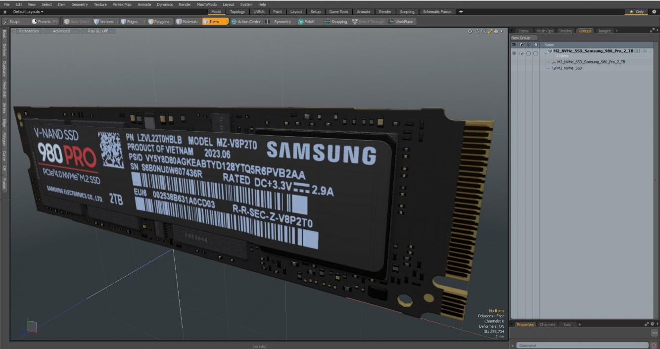 M2 NVMe SSD Samsung 980 Pro 2 TB 3D