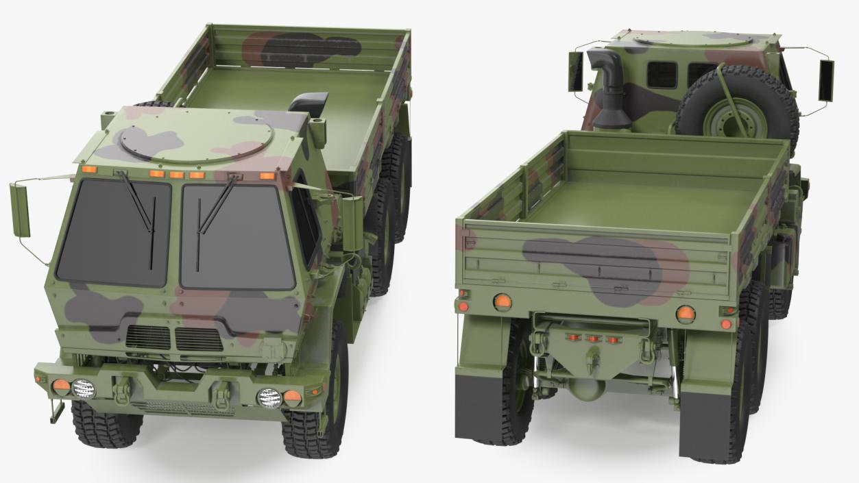 Oshkosh Camouflage Cargo Truck Exterior Only 3D model