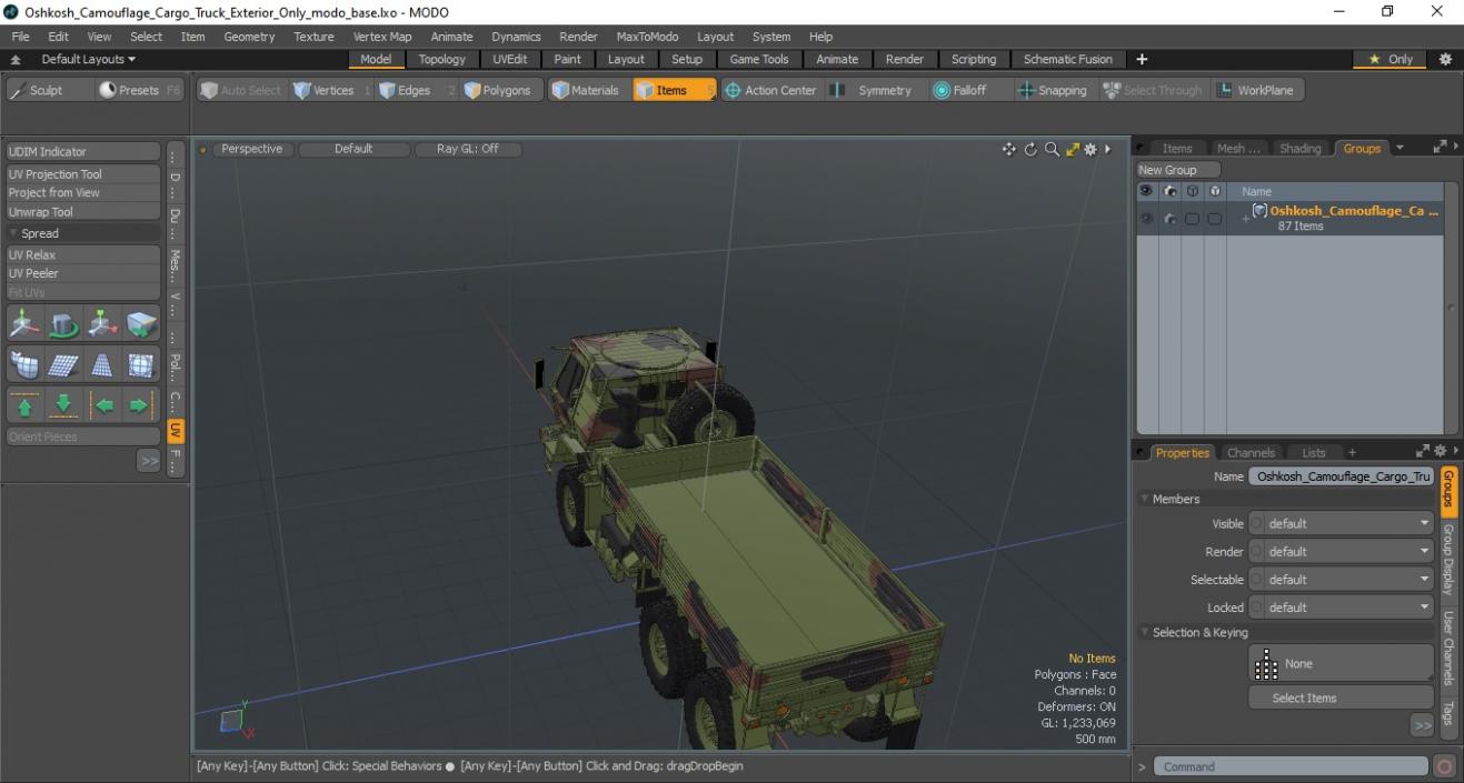 Oshkosh Camouflage Cargo Truck Exterior Only 3D model